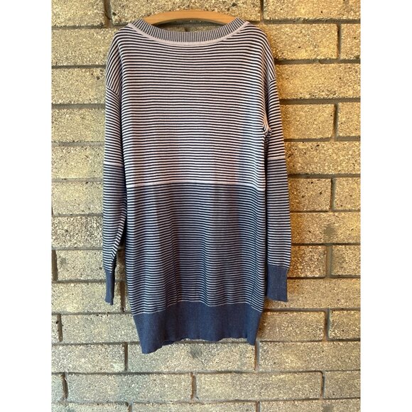 Anthropologie Daily Practice Navy & White Striped Knit Sweater Dress Size S - Picture 7 of 9
